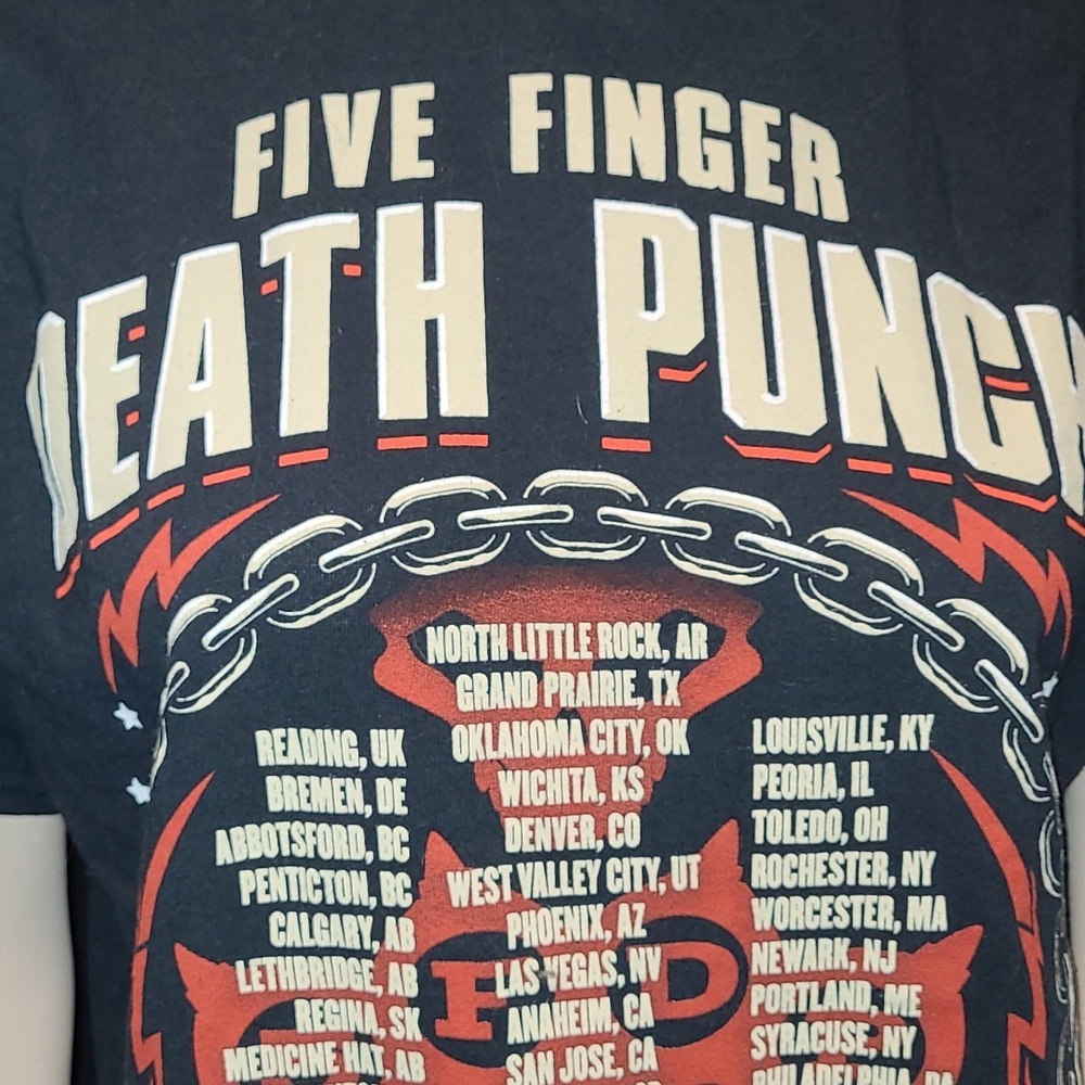 2016 FIVE FINGER DEATH PUNCH "Got Your Six" Concert Tee Gildan Black Size L - Picture 5 of 12